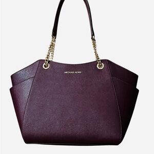 Michael Kors Burgundy  Jet Set Large Shoulder Bag